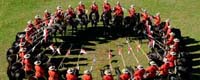 The RCMP musical ride performing, an example of a simple image