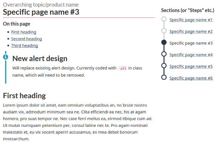 New alert design on the new service initiation template page